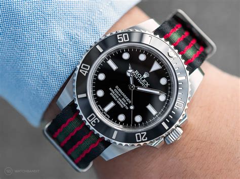 rolex submariner leather nato strasp|rolex submariner 2020 rubber strap.